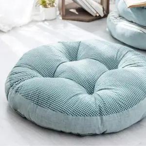 식당방석 대형방석 두꺼운 좌식 체크 키높이 원형방석 등받이 60cm