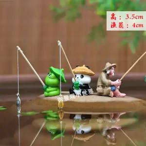 수족관 장식 미니 소형 낚시 푸바오 팬더 판다 개구리 어항 DIY 조경 장식품 홈 가든 연못