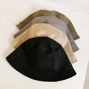 여성 고급스러운 스웨이드 버킷햇 가을 겨울 벙거지 모자 털모자