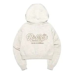 리 LEE 우먼 유니온 로고 크롭 후드 집업 오트밀 120871