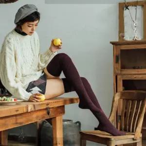 오버니삭스 니트 스타킹 학생 롱삭스 겨울 무릎양말 요가니삭스 겨울스타킹 허벅지양말 오버니삭스 기모스