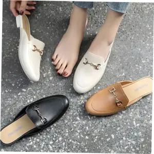 뮬슬리퍼 둥근코 장마철 젤리슈즈 블로퍼 단화 뮬 슬리퍼