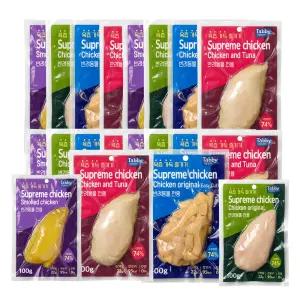 테비 슈프림 치킨 무전분 닭가슴살 고양이간식 100g 20개