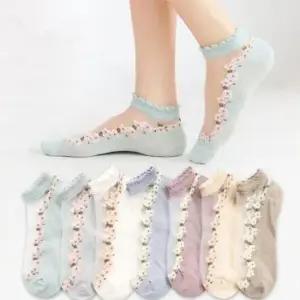 여름 은창)미들 플라워 업매쉬 양말 덧양말 덧신 중목