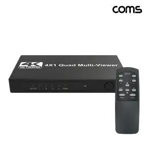 Coms 4:1 화면분할기 HDMI 멀티뷰어 4K 30Hz영상기기 선택기 PC분배기 비디오 디스플레이 모니터