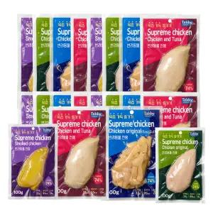 테비 슈프림 치킨 무전분 닭가슴살 100g 20개입 고양이간식