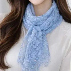 [애슬릿] 레이스 스카프 여성 진주 봄 간절기 사각 롱 머플러