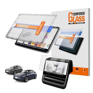 매트 스크린 프로텍터 [2026 Tesla Model Y 프리미엄 / 성능] - 16인치 Navi 터치스크린 및 8인치 후면 스크린용 강화 유리 필름 [눈부심 없음] 정렬 키트가 있는 2026 액세서리