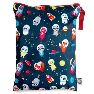 FLOCK TREE 세탁 및 재사용 가능한 젖은 가방 기저귀 방수 수영 여행용 세면도구 파우치 귀여운 동물 지퍼