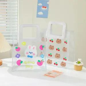 [라일리] Rly 네모 손잡이 비닐가방 pvc 물놀이 투명 손가방