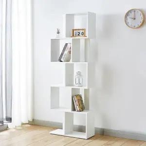 [아트박스]/와이디몰 퍼즐 책장 5단 선반 수납 서재 화이트