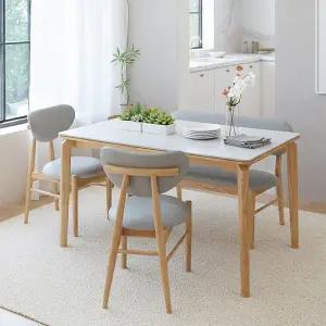 [신세계라이브쇼핑]루키 원목프레임 세라믹4인 식탁+의자2개+벤치1개 TR6030R (착불)