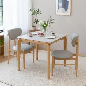 [신세계라이브쇼핑]루키 원목프레임 세라믹2인 식탁+의자2개 TR6028R (착불)