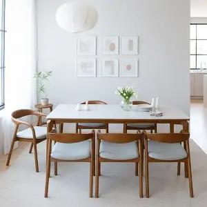 [신세계라이브쇼핑]슬림 원목 6인세라믹 식탁+의자6개세트 TR6023R (착불)