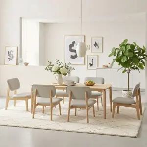 [신세계라이브쇼핑]낮은6인 원목식탁 책상테이블+의자6개 TR6045R (착불)