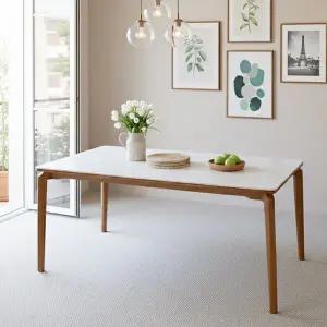 [신세계라이브쇼핑]슬림 원목 6인세라믹 식탁 테이블단독 TR6019R (착불)