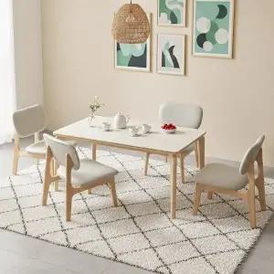 [신세계라이브쇼핑]낮은식탁 4인테이블+의자4개 TR6037R (착불)