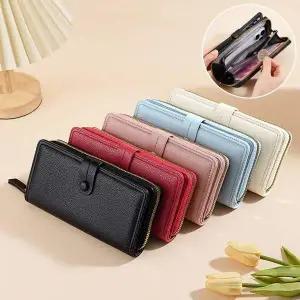 여성지갑 똑딱이 2단 휴대폰 수납 지퍼지갑