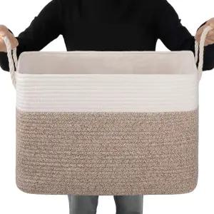 정리용 OIAHOMY 수납 바구니 드로스트링이 있는 담요 수납함 라이너가 접이식 선반용 거실-18 x14 x12 -