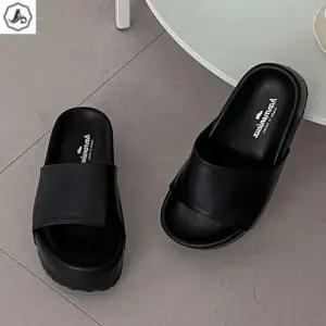 [애슬릿] 키높이 슬리퍼 사무실 통굽 블랙 데일리 5cm