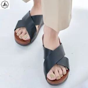 [애슬릿] 사무실 슬리퍼 크로스 통굽 키높이 5cm