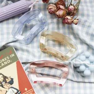 [에이치플러스몰]TBZ 통통 사각 아이스 컬러 유광 헤어 집게핀 10colors