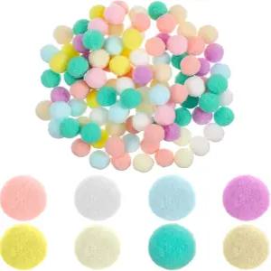공예용 폼폼 볼 200개 0.6인치 멀티컬러 퍼지 DIY 아트용 퍼프 공예품 만들기 장식 프로젝트 홈 파티