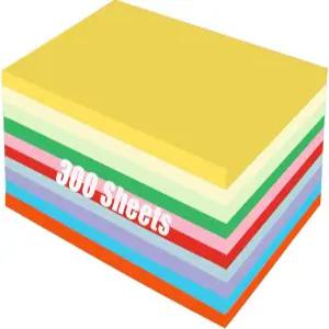300장 컬러 종이 A4 종이접기 프린터 복사 DIY 공예 스크랩북 오피스 8.3인치 X 11.7인치 10가지 다양한