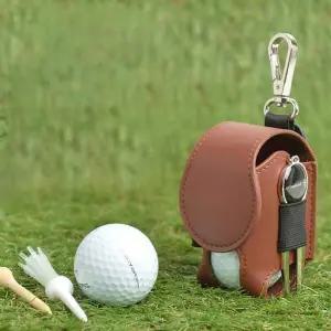 가죽 UB18LK49 골프 볼 주머니 파우치 케이스 골프공 골프티 벨트백 허리백 허리 가방 보조 라운