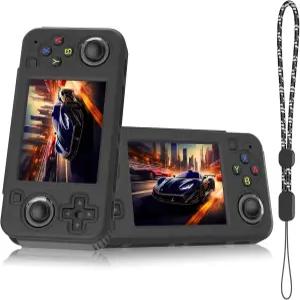 R36H 케이스 실리콘 커버 쉘 미끄럼 방지 충격 랜야드가 있는 휴대용 게임 콘솔 액세서리용 소프트 보호 -