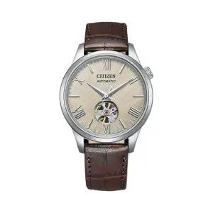시티즌 NH9130-17A 오픈하트 남성 가죽시계