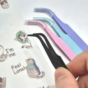 [에스에스_62]커브형 학교 핀셋 다꾸스티커 쪽집게 족집게