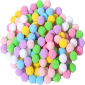 200PCS 공예품 폼폼 0.6인치 미니 DIY 예술 공예품용 다색 폴리에스터 미술 용품 홈 데코레이션