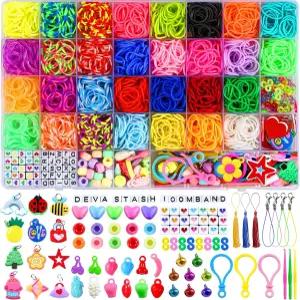 데바 스테이시 고무줄 팔찌 키트 룸 - 만들기 키트에는 클립 매력 구슬 팔찌용 생일 선물 할로윈