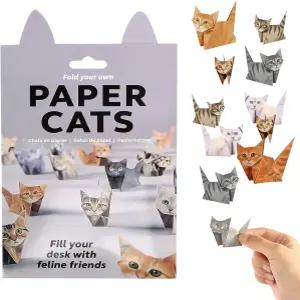 DIY 종이 고양이 귀여운 인형을 접을 수 있는 50장 종이접기 책상 장식 동물 모양의 3D 키트 애호가를 위한