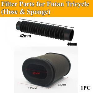 1개 스펀지 에어 필터 및 호스 (푸탄 삼륜차 125 론신 150 200 범용 클리너 흡입 액세서리)