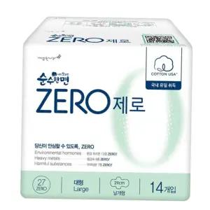 생리대소형 TBZ 깨끗한나라 순수한면 ZERO 대형 14P 2개
