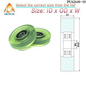 626 베어링 PU62640-10 포함 PU 고무 도르래  40 mm 직경 플라스틱 우레탄 롤러  85A 고경도  6x40x10mm  1