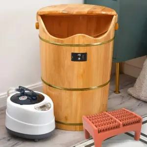 훈증 족욕통 안마 스팀 쑥팩 원목뚜껑 쑥팩 지압 습식