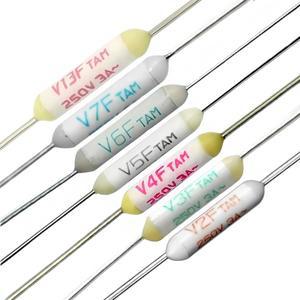 50피스 V2F V3F V4F V5F V6F V7F TAM 열 퓨즈 3A 250V TF 컷오프 102 115 127 133 136 139 145 학위