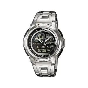 카시오 AQF-102WD-1B 아나디지 온도측정 남성 메탈 시계