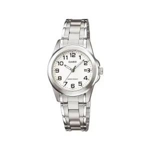 카시오 LTP-1215A-7B2 빈티지 라운드 아날로그 여성 메탈 시계