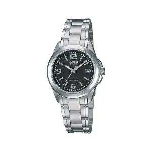 카시오 LTP-1215A-1A 빈티지 라운드 아날로그 여성 메탈 시계