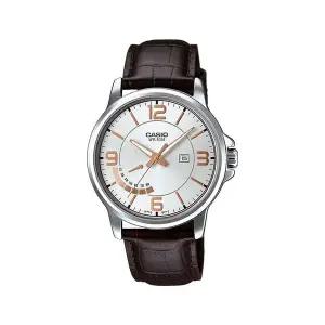 카시오 MTP-E124L-7A 아날로그 남성 가죽 시계 드레스 워치