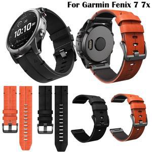 22mm 퀵 릴리즈 가죽 시계줄 가민 페닉스 7 프로 6 5 / 7X 6X 3 HR 스마트 이지핏 손목 스트랩