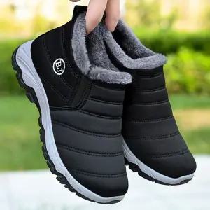 [에이치플러스몰]남성 슬립온 털안감 겨울 방한 부츠 산책용 패딩 슈즈 TTM661