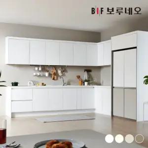 보루네오 나비드 주방 싱크대 시공 ㄱ자 4.5m 냉장고 장형 E0 PE