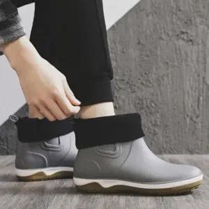 [에이치플러스몰]겨울 방한 기모 안감 캐주얼 레인부츠 탈부착 내피 장화