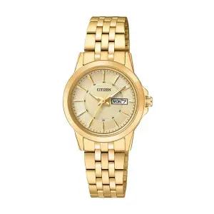 시티즌 EQ0603-59P 여성 골드톤 메탈 손목 시계