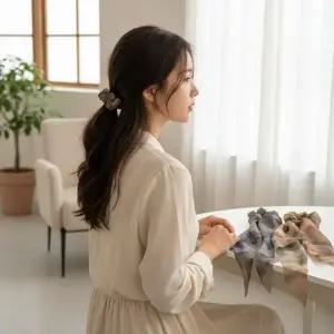 리본 곱창밴드 올림머리 헤어슈슈 데일리 머리끈
